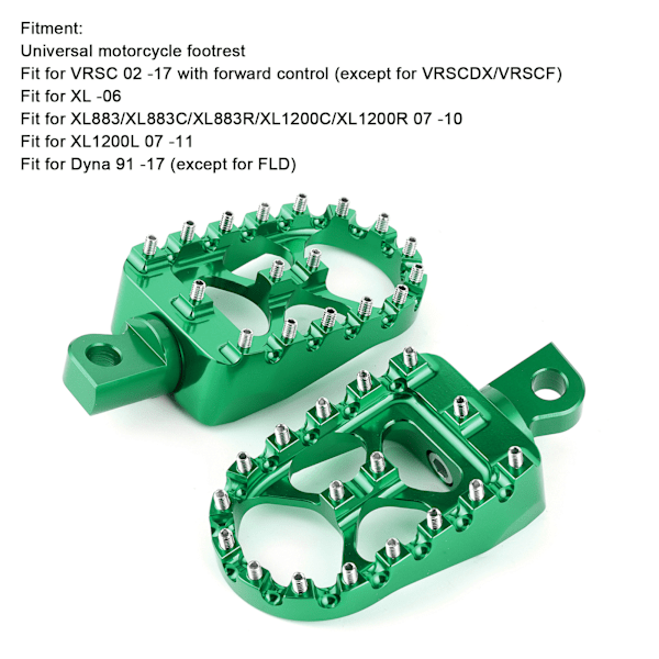 Universal Motorcykel Fotstöd Fotpedal 10mm Installationsdiameter CNC Aluminiumlegering Passar för DynaGreen