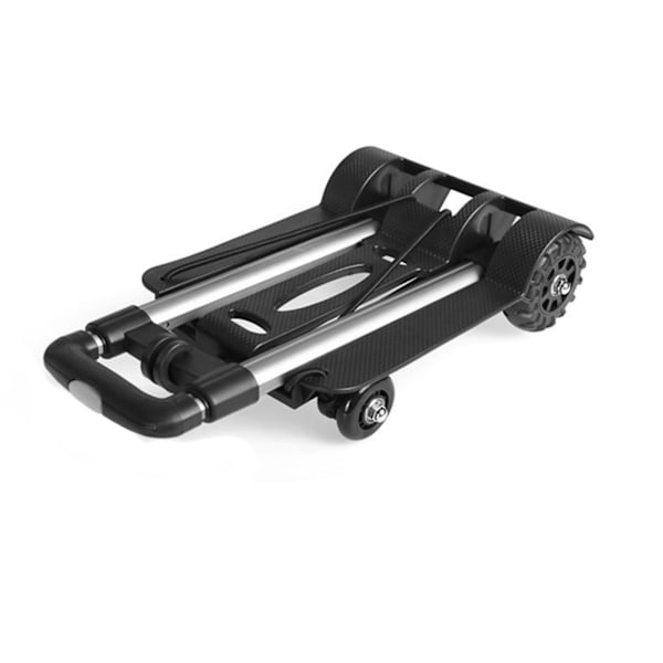 4 Hjul Vikbar Vagn Aluminium Legering Vikbar Handtruck Bagagevagn för Shopping Matvaror