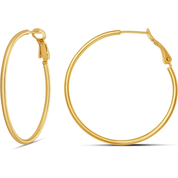 925 Sterling Silver Hoop Earrings -Plated Hoop Earrings Big Hoop