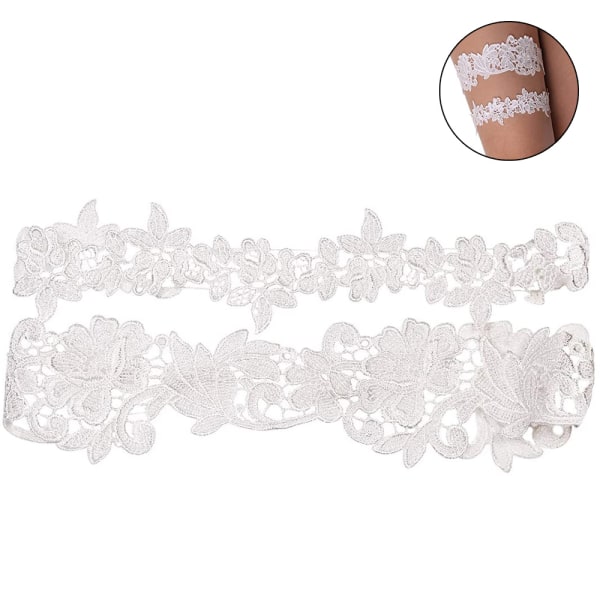 2 PCS Wedding Garter Set Black Bridal Lace Garter Belt Sexy Flow