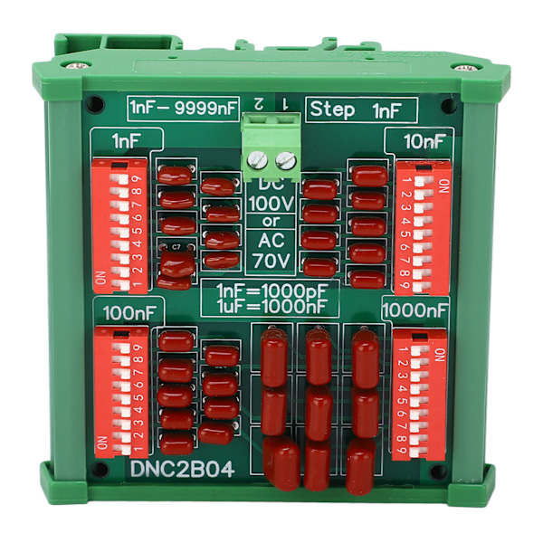 1nF askel 4-numeroinen vuosikymmenen ohjelmoitava kondensaattorilevy polypropeeni-kalvokondensaattori DC100V AC70V DNC2B04 kiskoilla