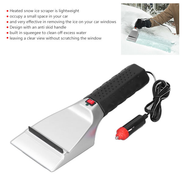 12V Auto Oppvarmet Snøspade Elektrisk Vindusskrape for Biler Lastebiler SUV