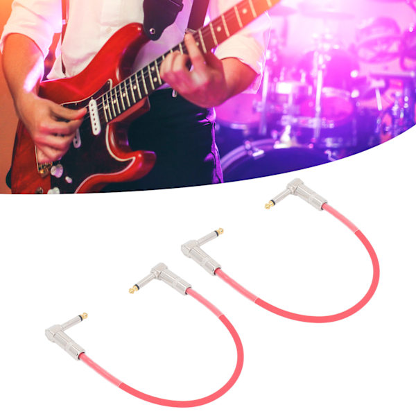 2 ST 30 cm Gitarr Jumper 1/4 Tum Kontakt Gitarr Effektpedal Kabel Ren Koppar Musikinstrumentkablar Röd