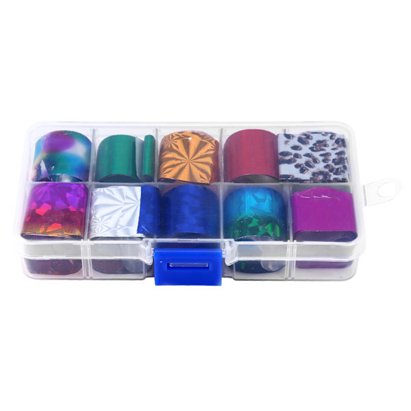 10 st Mixed Mönster Nagelfilmsremsa Stjärnhimmel Holografisk Nagelkonst Manikyr DIY Verktyg