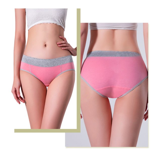 5 st bomull elastiska underkläder för kvinnor Bekväm mid-midja