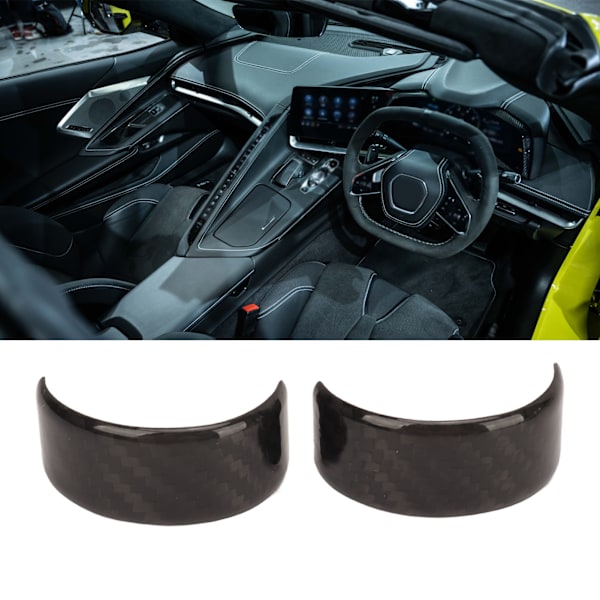 Ratstyre Trim Cirkel Kulfiber Ratstyre Trim Ring Dæksel Udskiftning til Chevy Corvette C8 2020 til 2023