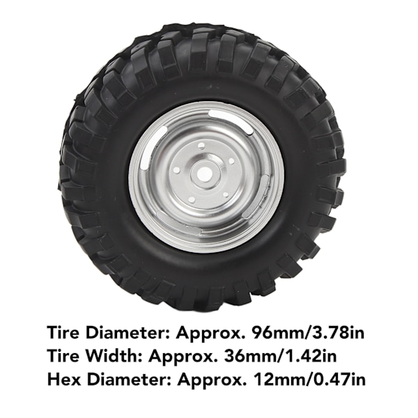 4 st RC Crawler Däck 1,9 tum Gummi Universal RC Däck med Plastfälg för Axial 1/10 Fjärrstyrda Bilar Silver