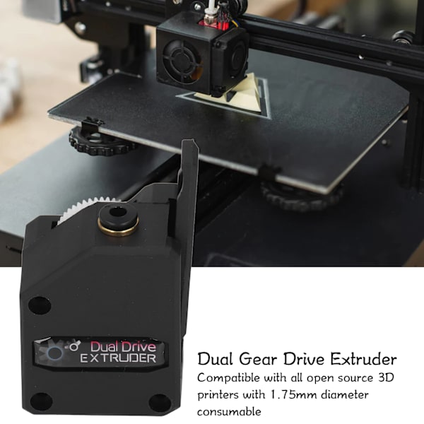 3D Printer Ekstruder Kit 1.75mm Filament Ekstruder 3:1 Forhold Dobbelt Gear Drev Hastighedsreduktion