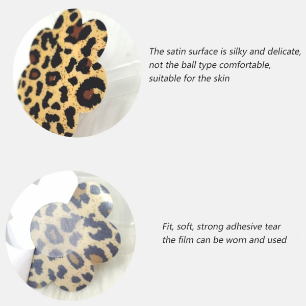 12 par brystvortebetræk selvklæbende leopardprint
