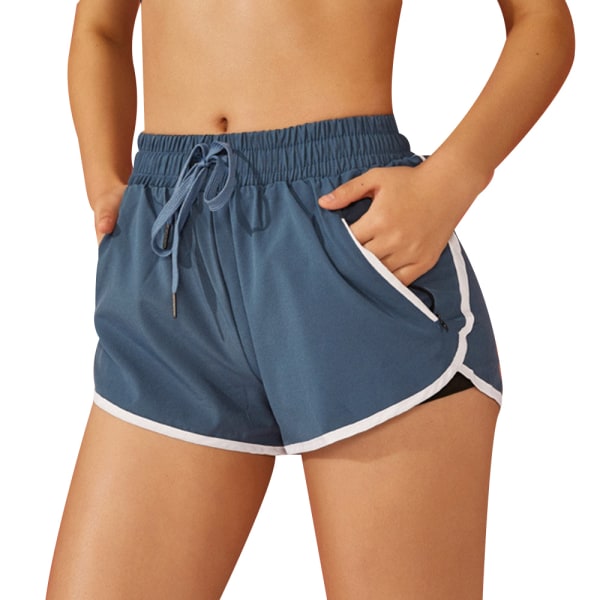 Fitness yoga shorts, myk stretch sportsshorts med striper