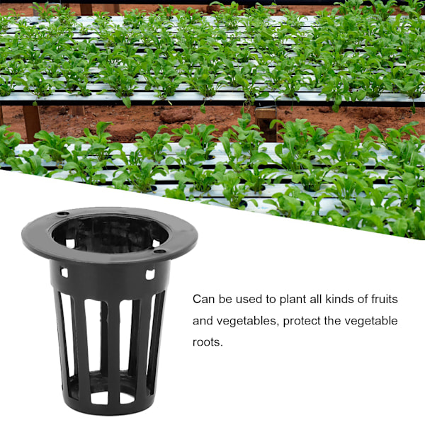 Nätkrukor med bred kantdesign, återanvändbara krukor för hydroponisk odling av frukt, grönsaker och orkidéer, 100 stycken