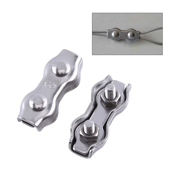 10 st M3 Duplex Clips Rostfritt Stål Vajer Rep Gripar Klämmor Bromsok