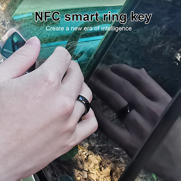 Kolfiber Smart Fingernyckelring med Box Passar för Tesla Model 3/X/S/Y
