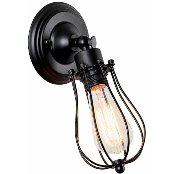 Vintage Industriell Design Hänglampa Med Rustik Metallbur, Justerbar Replängd För Taklampskonvertering, För Vardagsrum Matsal