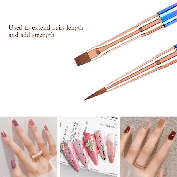 Innovativt DIY Nagelkonstkit, Portabelt Ovalt UV Gel Borstset med Hållbara Rostfria Stålspetsar för Nagelstyling På Språng