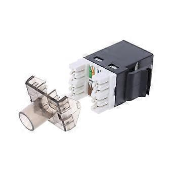 RJ45 Cat6 Keystone Jacks Slim Profil 2-pack, Ethernet Punch Down Keystone Jack Adapter