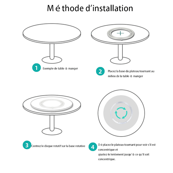 Rund Svängplatta, Kraftig Roterande Skiva för Mångsidig Användning, Lazy Susan Hårdvara Rostfritt Stål 360° Roterbar för Utrymmesbesparande Design