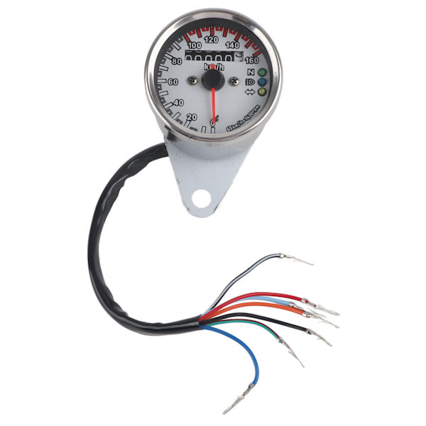 12V Universal Motorcykel Kilometertæller Speedometer LED Baggrundsbelysning Signal (Sølv)