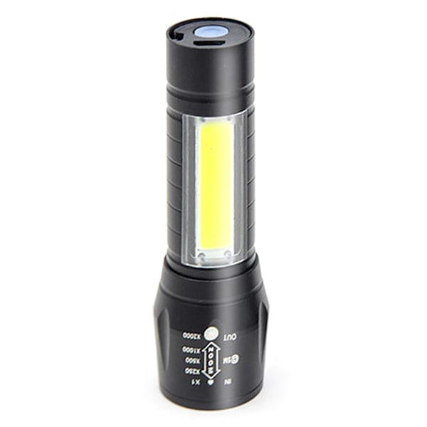 Portabel Mini COB LED USB Uppladdningsbar Zoombar Ficklampa