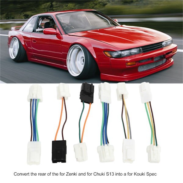 6 stk. Baglygte Adapter Kabeltræng Højtydende Plug and Play til 240SX PnP S13 Kouki 1989‑1993