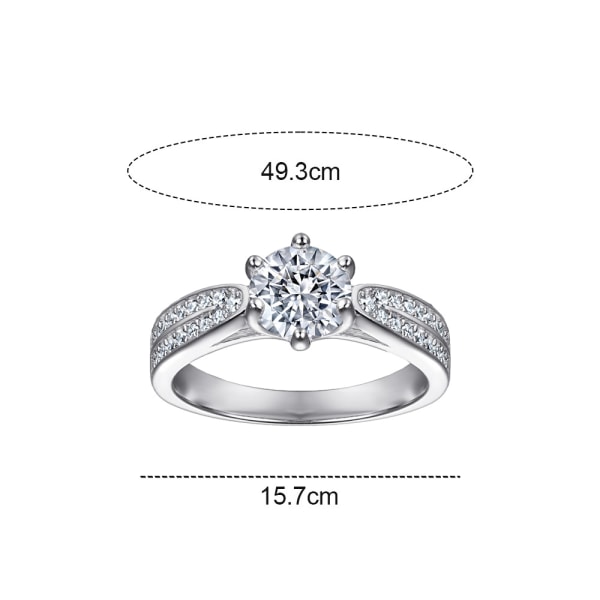 Förlovningsring Sterling Silver Cubic Zirconia Bröllop | Utmärkt