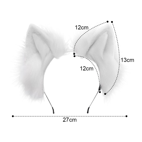 Cat Fox Faux Fur Ears Headband Cute Halloween Fancy Dress Handma