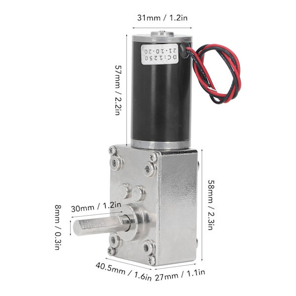 DC-vaihdemoottori Pieni 18W Suuri Vääntömomentti Käännettävä Turbiini Madalletun Nopeuden Moottori Itselukituvalla DC12V 0‑10RPM Minuutissa