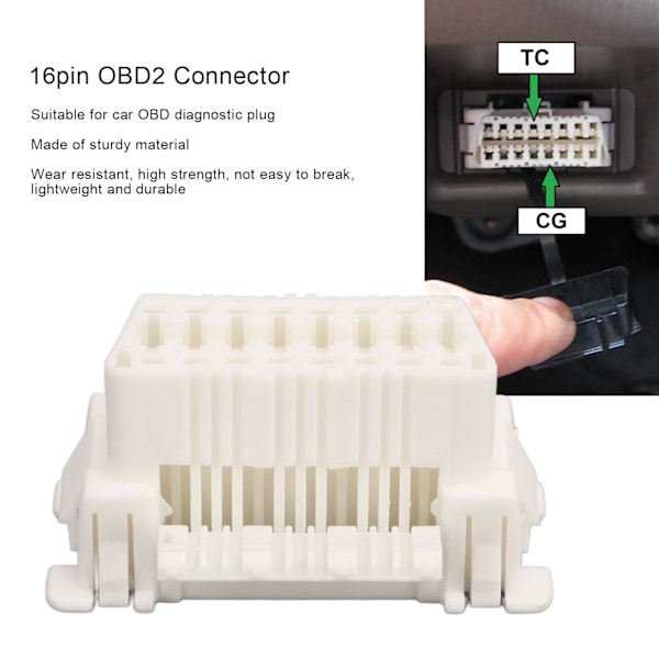 10 kpl OBD2 16-nastainen liitinjohto valkoinen auton diagnostiikkalittimelle skannerille