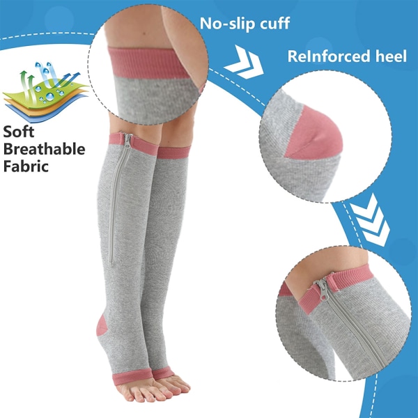 Leggbeskyttelse elastiske sokker åpen tå vakre bensokker-Sport