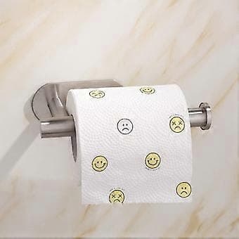 Toiletpapirholder i rustfrit stål, stærk selvklæbende vægmontering