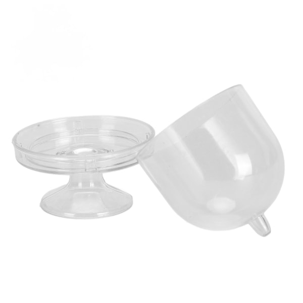 12 st Mini Tårtfat med Lock Plast Mini Tårtställ med Kupollock Klar Liten Tårtutställningsställ Transparent Godisask för Bröllopsfest