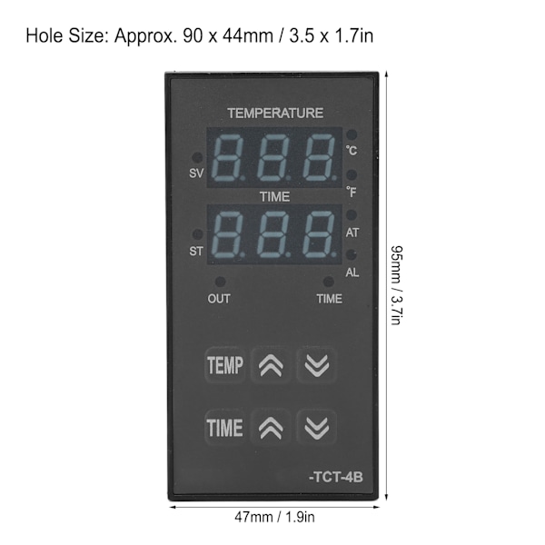 Digital Temperaturregulator med PID-kontroll Termostat for Varmepresse 100‑240V