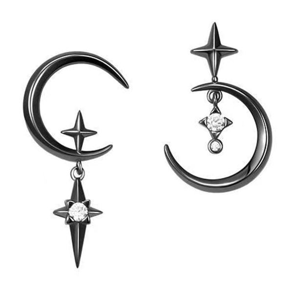 Star and Moon Örhängen, Crescent Star Pendant, Star Earrings, Ce