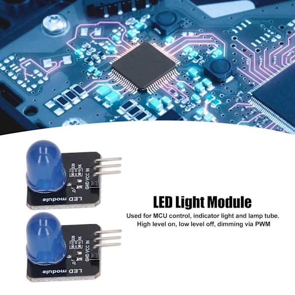 10 stk LED-modul 10mm 3.3V‑5V Dekorativt lysbrett Chip-pære for hjemmedekorasjon MRB050E Blå