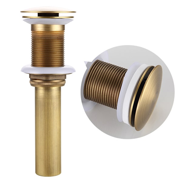 Elegant Polert Gull Pop-Up Vaskavløpsstopper, Solid Messing Servantavløp for Baderomsservant