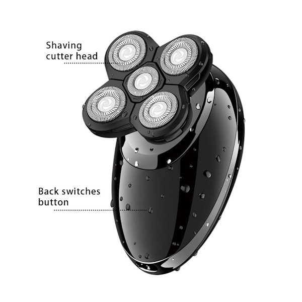 4-in-1 Monitoiminen 5D USB-Lataava Parranajokone Hiustenleikkuri Sähköinen Partakonesetti Miehille EU-Pistoke 100-240V Musta