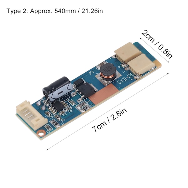 LED-taustavalaisinnauha LCD-näyttöihin, universaali PC-lisävaruste, lasikuitu moduulikortilla, lamppuihin, 540 mm