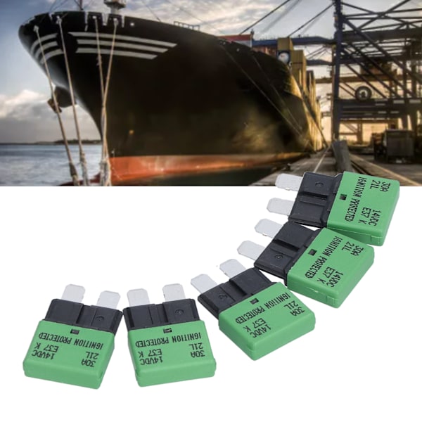 5 stk. Automatisk Nulstilling Sikring 30A 14V DC ATC/ATO Kredsløbsafbrydere til RV Caravan Marine Båd Stereo Forstærker