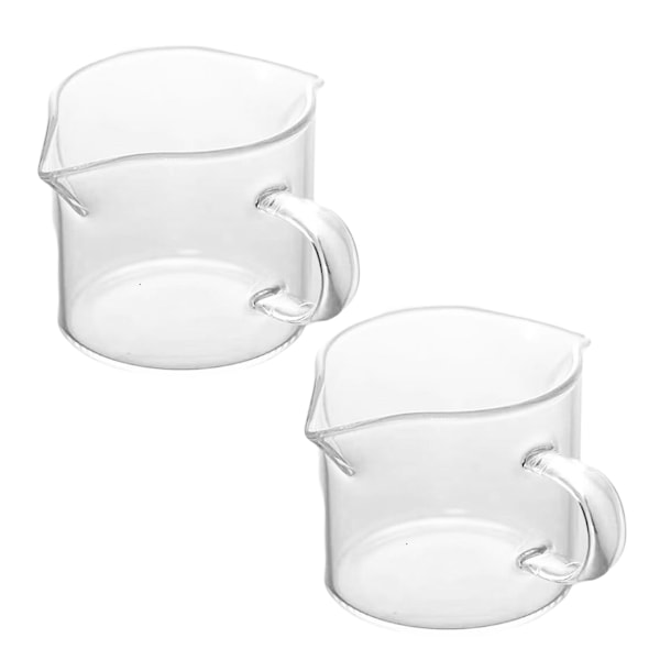 Espresso-kopper sett med 2, 4 OZ dobbel tut-kopper, espressoshot-glass, melkekopp med håndtak, klart glass, espressotillbehør for espressomaskin