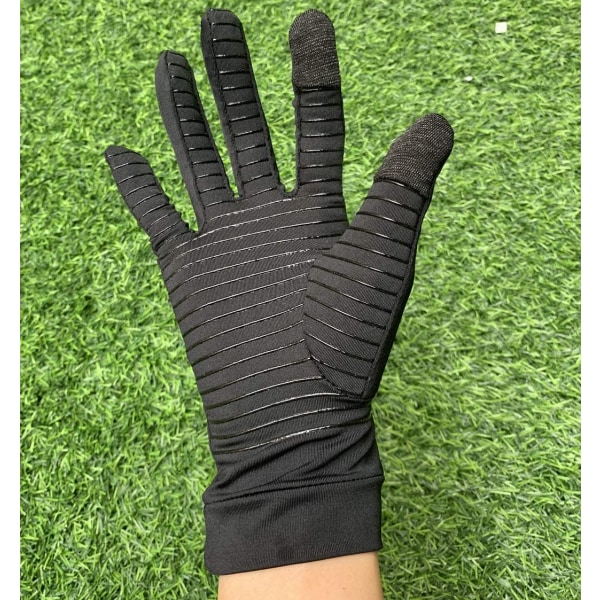 1 par skridsikre handsker, forbedret håndgreb, sort, størrelse S, 15~17 cm