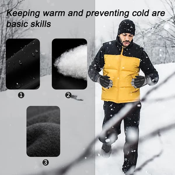 Skihandsker, snehandsker til koldt vejr, passer til både mænd og kvinder Dark grey