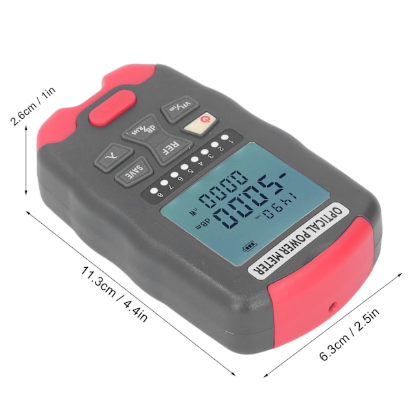 Optisk Fiber Effektmeter 3 i 1 Optisk Effekt Tester 15KM Visuell Feilsøker RJ45 Nettverkstester med LED Lys ‑70 til +10dBm