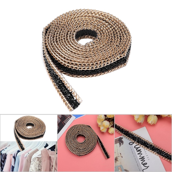 1,5 cm Rhinestonekedja Trim 5 Yards Handgjorda Kläder Applikation Dekoration Tillbehör (Typ A)