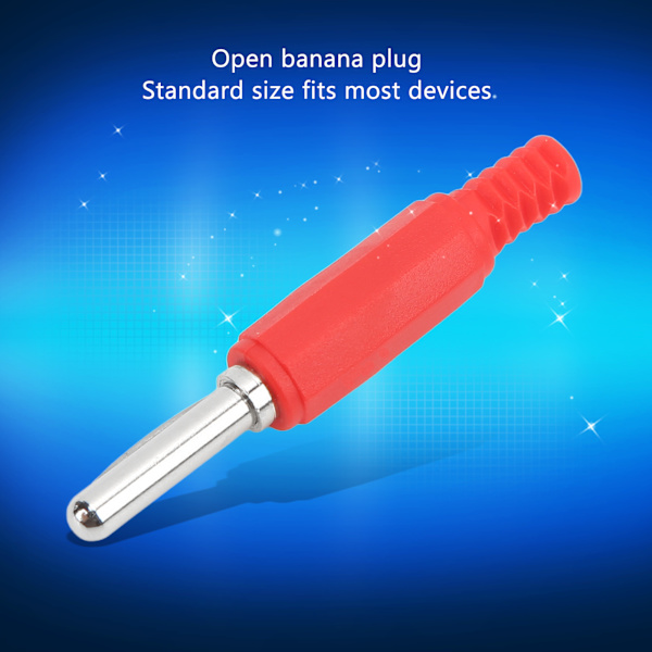 10 stk J.10023 4mm Bananeplugg Profesjonell Messing 4mm Hann Bananeplugg for Sikkerhetstilbehør Rød