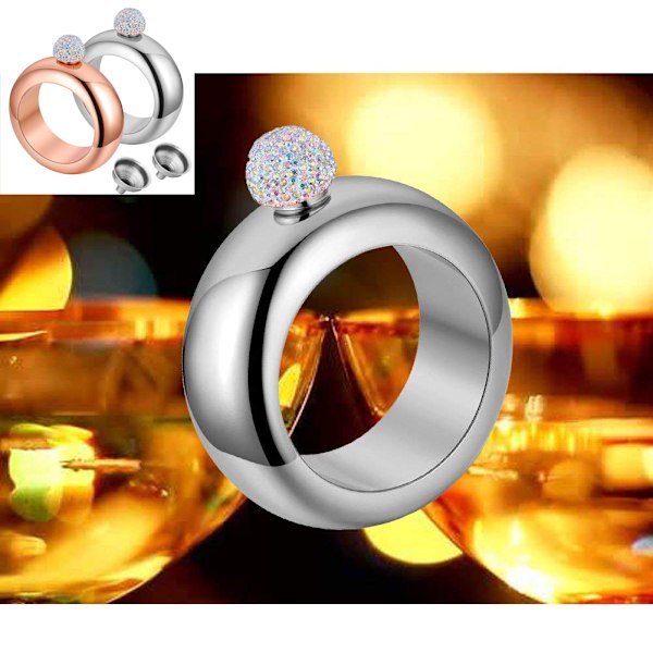 Kristallprydd Flaskarmband, 304 Rostfritt Stål, Portabel & Döljbar, 2-pack, Rosaröda & Silverfärgade Rhinestones, 100 ml, Perfekt För Trendiga