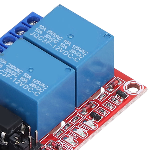 Relämodul 2 Kanaler Knapp Självlåsande Interlock Hög Låg Nivå Trigger med Switch Ljus 12V