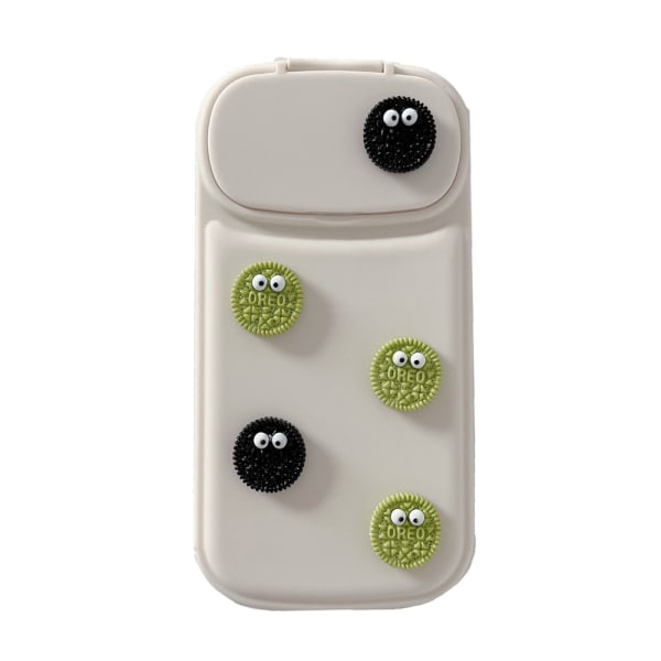 iphone 14 case, enkel vit oreo, flipspegel