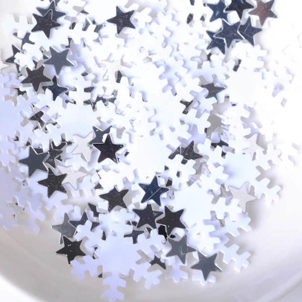18mm Jule-snøflak + Pentagram Julebord Konfetti Dekorasjon Sekk DIY Tilbehør