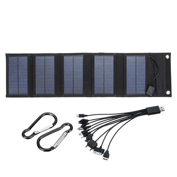 Vikbar solpanel för utomhusaktiviteter, bekväm att bära, stark användbarhet, 12W bärbar solcellsladdare, monokristallint kisel, vikbar