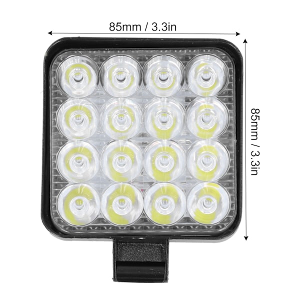 48W LED Arbetslampa 2000LM 6000k Kvadratiska strålkastare Vit Ljus IP68 Vattentät Universal